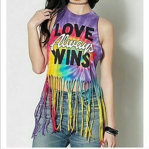 Love Always Wins Fringe Tank PRIDE